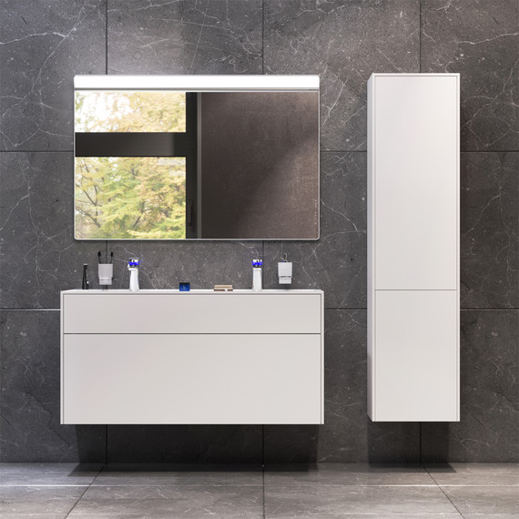 Тумба подвесная с раковиной Am.Pm Inspire 2.0 120 см M50AFHX1203WM, белый матовый фото 6