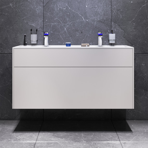 Тумба подвесная с раковиной Am.Pm Inspire 2.0 120 см M50AFHX1203WM, белый матовый фото 2