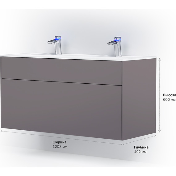 Тумба подвесная с раковиной Am.Pm Inspire 2.0 120 см M50AFHX1203EGM, серый фото 10