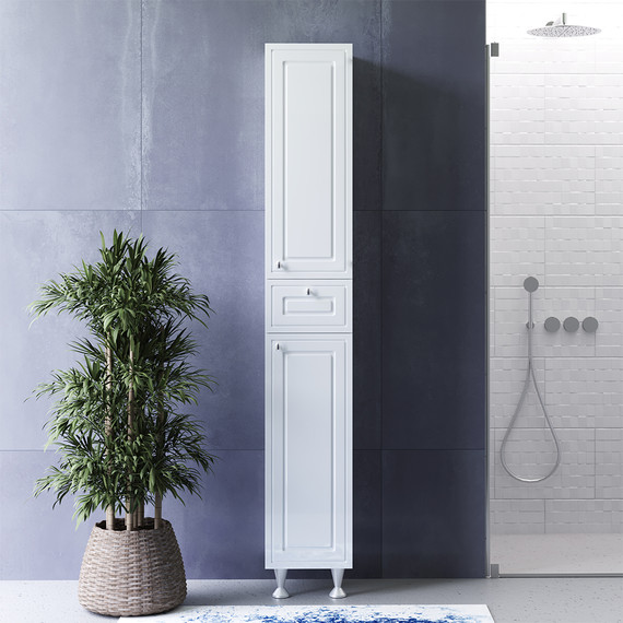 Пенал напольный RedBlu by Damixa Palace One 30 см M41CSR0303WG, белый - 2 Пенал напольный RedBlu by Damixa Palace One 30 см M41CSR0303WG, белый фото 2