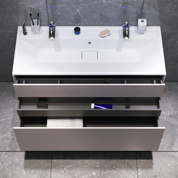 Тумба подвесная с раковиной Am.Pm Inspire 2.0 120 см M50AFHX1203EGM, серый фото 3