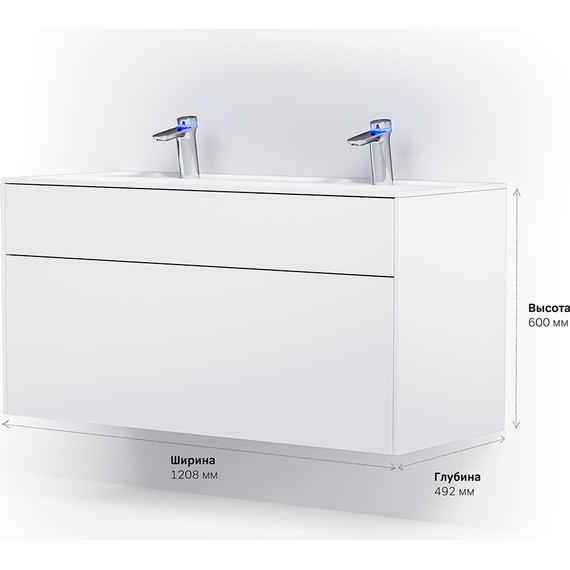 Тумба подвесная с раковиной Am.Pm Inspire 2.0 120 см M50AFHX1203WM, белый матовый фото 10