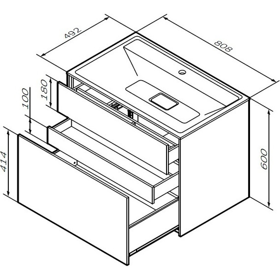 Тумба подвесная с раковиной Am.Pm Inspire 2.0 80 см M50AFHX0803WM, белый матовый фото 13