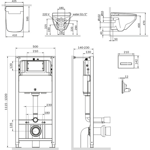 Инсталляция с подвесным унитазом Am.Pm Inspire V2.0 FlashClean IS450A38.CCC50A - 8 Инсталляция с подвесным унитазом Am.Pm Inspire V2.0 FlashClean IS450A38.CCC50A фото 8