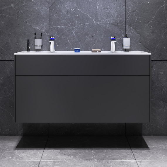 Тумба подвесная с раковиной Am.Pm Inspire 2.0 120 см M50AFHX1203GM, графит матовый фото 2