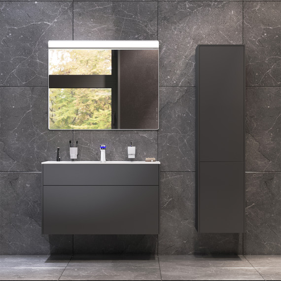 Тумба подвесная с раковиной Am.Pm Inspire 2.0 100 см M50AFHX1003GM, графит матовый фото 6