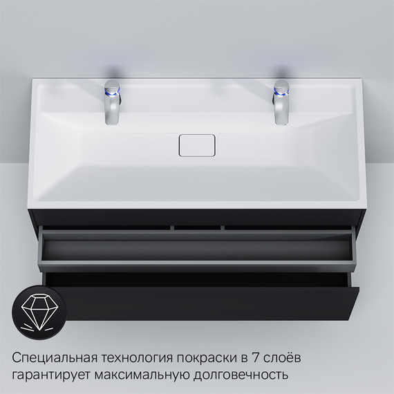Тумба подвесная с раковиной Am.Pm Inspire 2.0 120 см M50AFHX1203GM, графит матовый фото 8