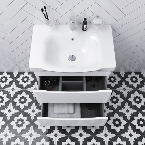 Тумба подвесная с раковиной Am.Pm Like 65 см M80FHX0652WG, белый глянцевый - 3 Тумба подвесная с раковиной Am.Pm Like 65 см M80FHX0652WG, белый глянцевый фото 3