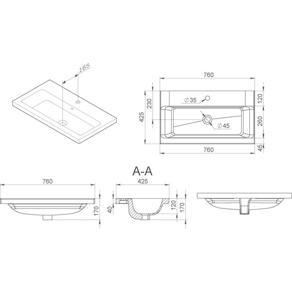Раковина врезная на столешницу Am.Pm Gem 75 см M90WCC0752WG - 3 Раковина врезная на столешницу Am.Pm Gem 75 см M90WCC0752WG фото 3