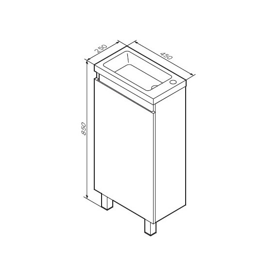 Тумба напольная с раковиной Am.Pm X-Joy 45 см M85AFSX0451WG, белый глянцевый фото 13