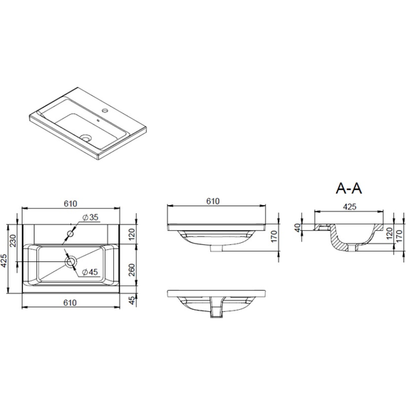 Раковина врезная на столешницу Am.Pm Gem 60 см M90WCC0602WG фото 7