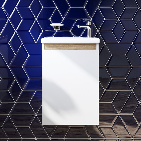 Тумба подвесная с раковиной Am.Pm X-Joy 45 см M85AFHX0451WG, белый глянцевый фото 2