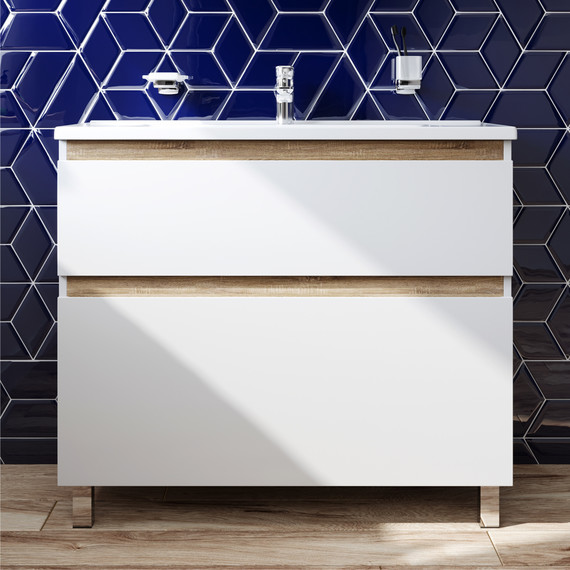 Тумба напольная с раковиной Am.Pm X-Joy 100 см M85AFSX1002WG, белый глянцевый - 2 Тумба напольная с раковиной Am.Pm X-Joy 100 см M85AFSX1002WG, белый глянцевый фото 2