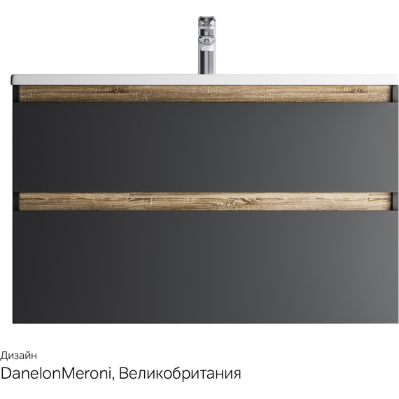 Тумба подвесная с раковиной Am.Pm X-Joy 100 см M85AFHX1002BM, черный матовый, Цвет фасада: чёрный фото 10