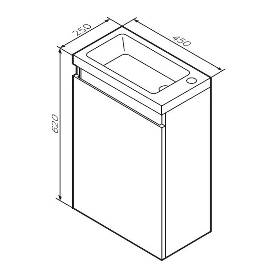 Тумба подвесная с раковиной Am.Pm X-Joy 45 см M85AFHX0451WG, белый глянцевый фото 16