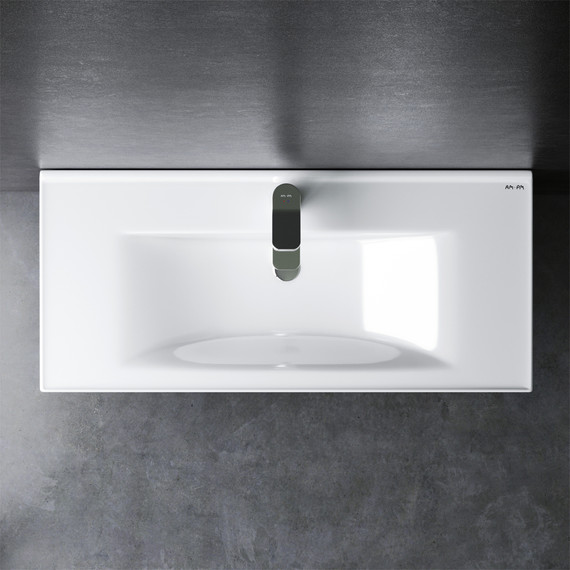 Тумба подвесная с раковиной Am.Pm X-Joy 100 см M85AFHX1002WG, белый глянцевый, Цвет фасада: белый фото 4