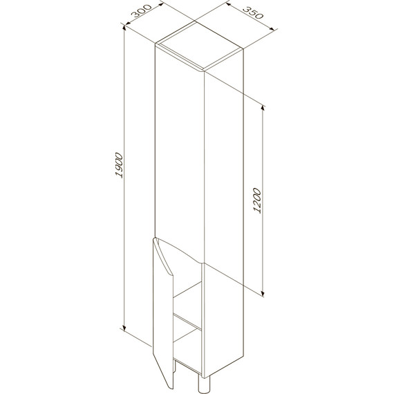 Пенал напольный Am.Pm Like 35 см R M80CSR0356WG, белый глянцевый фото 8
