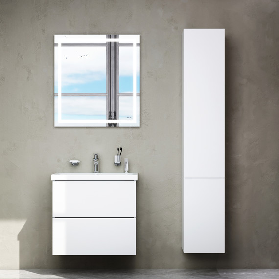 Тумба подвесная с раковиной Am.Pm Gem 60 см M90FHX06022WG, белый глянец, Цвет фасада: белый фото 9