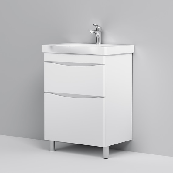 Тумба напольная с раковиной AM.PM Like 65 см M80FSX0652WG, белый глянцевый фото 6