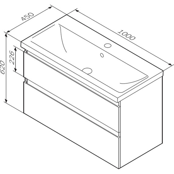 Тумба подвесная с раковиной Am.Pm X-Joy 100 см M85AFHX1002BM, черный матовый, Цвет фасада: чёрный фото 15