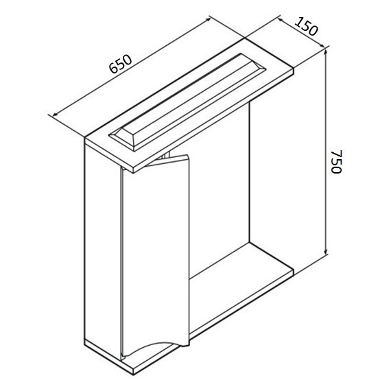 Зеркало-шкаф Am.Pm Like 65 см M80MPL0651WG, белый глянцевый фото 7
