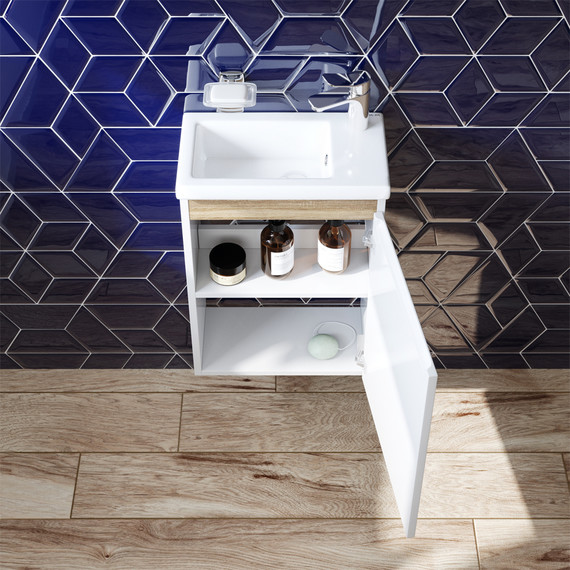 Тумба подвесная с раковиной Am.Pm X-Joy 45 см M85AFHX0451WG, белый глянцевый фото 3