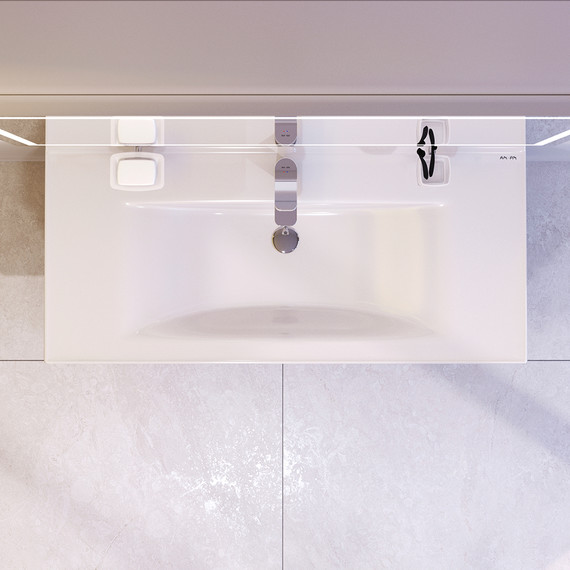 Тумба подвесная с раковиной Am.Pm X-Joy 100 см M85AFHX1002BM, черный матовый, Цвет фасада: чёрный фото 4