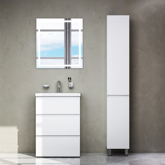 Тумба напольная с раковиной Am.Pm Gem S 60 см M91FSX0602WG, белый глянцевый, Цвет фасада: белый фото 6