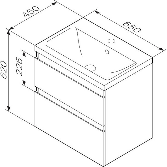 Тумба подвесная с раковиной Am.Pm X-Joy 65 см M85AFHX0652BM, черный матовый, Цвет фасада: чёрный - 15 Тумба подвесная с раковиной Am.Pm X-Joy 65 см M85AFHX0652BM, черный матовый, Цвет фасада: чёрный фото 15