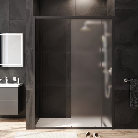 Дверь душевая Am.Pm Gem Solo 140х195 см W90G-140-1-195BM, черный/матовое фото 4