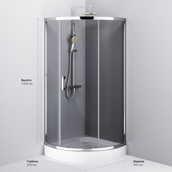 Душевое ограждение Am.Pm Like 90x90 см W83G-315-090CG, хром/тонированное - 10 Душевое ограждение Am.Pm Like 90x90 см W83G-315-090CG, хром/тонированное фото 10