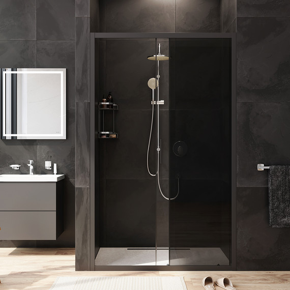 Дверь душевая Am.Pm Gem Solo 120х195 см W90G-120-1-195BG, черный/тонированное фото 4