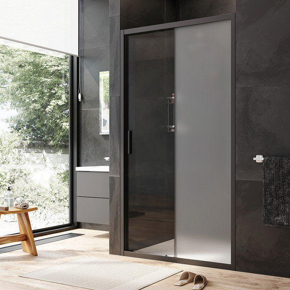 Дверь душевая Am.Pm Gem Solo 110 см W90G-110-1-195BM чёрный/матовое фото 2