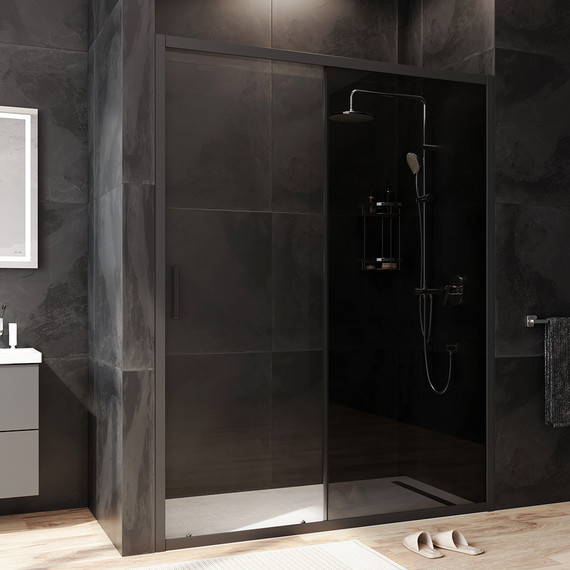 Дверь душевая Am.Pm Gem Solo 150х195 см W90G-150-1-195BG, черный/тонированное фото 2