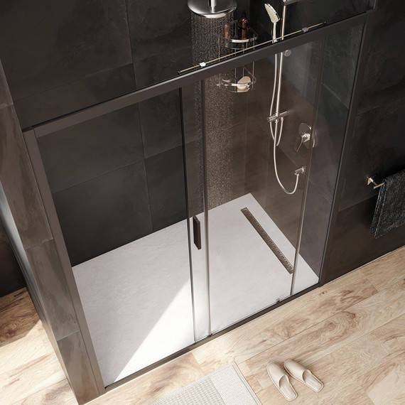 Дверь душевая Am.Pm Gem Solo 150х195 см W90G-150-1-195BT, черный/прозрачное, фото 3