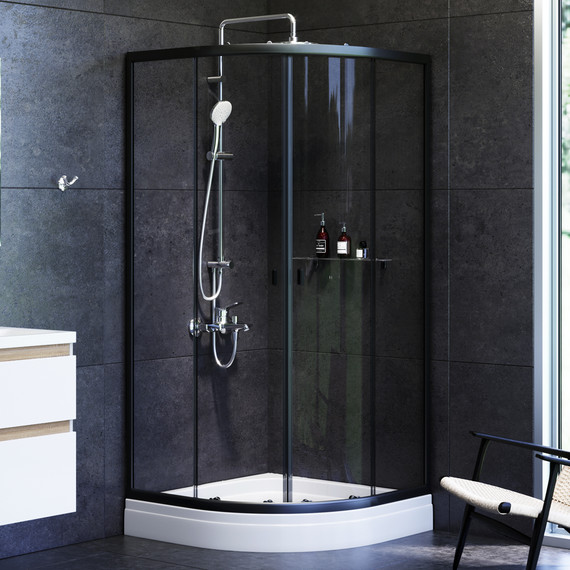 Душевое ограждение Am.Pm X-Joy Twin Slide 90x90 см W88G-205-090BT64, черный/прозрачное - 2 Душевое ограждение Am.Pm X-Joy Twin Slide 90x90 см W88G-205-090BT64, черный/прозрачное фото 2