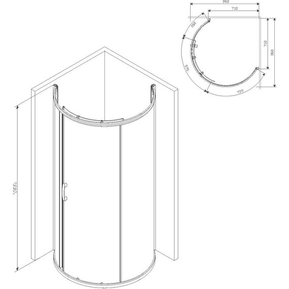 Душевое ограждение Am.Pm Like Round 95x95 см W83G-333-095CT, хром/прозрачное - 14 Душевое ограждение Am.Pm Like Round 95x95 см W83G-333-095CT, хром/прозрачное фото 14