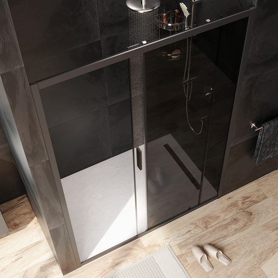 Дверь душевая Am.Pm Gem Solo 140х195 см W90G-140-1-195BG, черный/тонированное фото 3