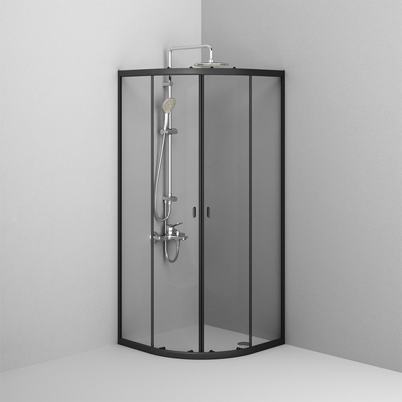 Душевое ограждение Am.Pm X-Joy Twin Slide 80x80 см W88G-205-080BT64, черный/прозрачное - 3 Душевое ограждение Am.Pm X-Joy Twin Slide 80x80 см W88G-205-080BT64, черный/прозрачное фото 3