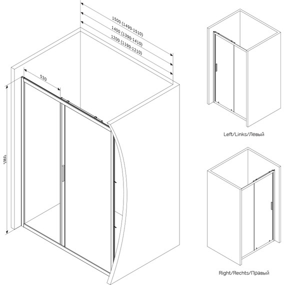 Дверь душевая Am.Pm Gem Solo 120х195 см W90G-120-1-195MM, хром/матовое - 7 Дверь душевая Am.Pm Gem Solo 120х195 см W90G-120-1-195MM, хром/матовое фото 7