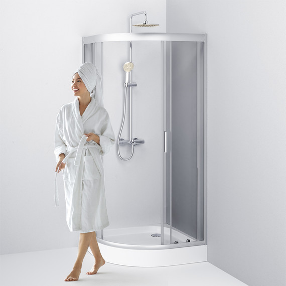 Душевое ограждение Am.Pm Gem 90х90 см W90G-401-090WT, серебро/прозрачное - 6 Душевое ограждение Am.Pm Gem 90х90 см W90G-401-090WT, серебро/прозрачное фото 6