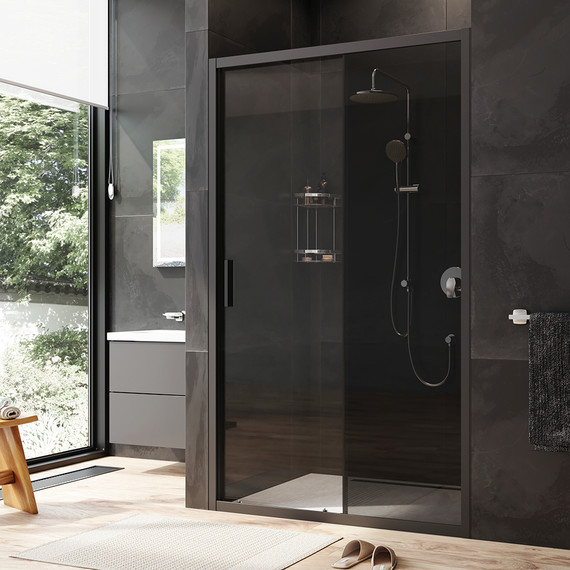 Дверь душевая Am.Pm Gem Solo 120х195 см W90G-120-1-195BG, черный/тонированное фото 2