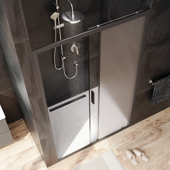 Дверь душевая Am.Pm Gem Solo 120х195 см W90G-120-1-195BM, черный/матовое фото 3