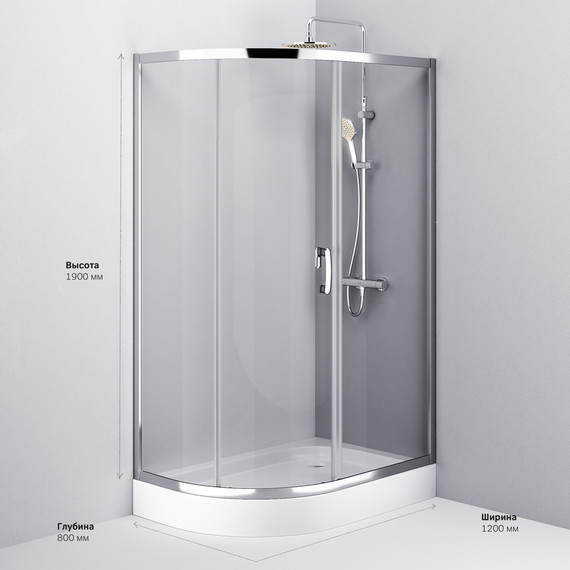Душевое ограждение Am.Pm Like 120x80 см W83G-302U120CT, хром/прозрачное - 10 Душевое ограждение Am.Pm Like 120x80 см W83G-302U120CT, хром/прозрачное фото 10