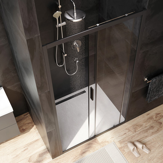 Дверь душевая Am.Pm Gem Solo 110х195 см W90G-110-1-195BT, черный/прозрачное фото 3