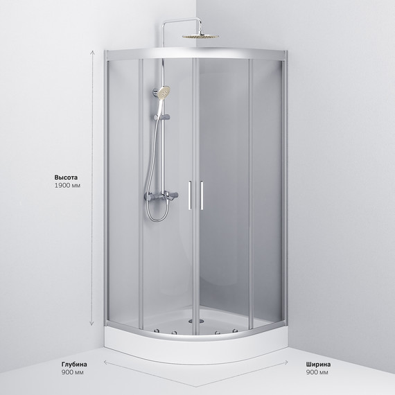 Душевое ограждение Am.Pm Gem 90х90 см W90G-401-090WT, серебро/прозрачное - 10 Душевое ограждение Am.Pm Gem 90х90 см W90G-401-090WT, серебро/прозрачное фото 10