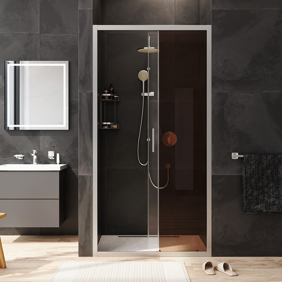 Дверь душевая Am.Pm Gem Solo 100х195 см W90G-100-1-195MBr, хром/бронзовое фото 4
