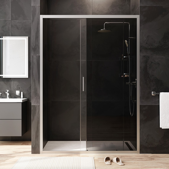 Дверь душевая Am.Pm Gem Solo 140х195 см W90G-140-1-195MG, хром/тонированное фото 4