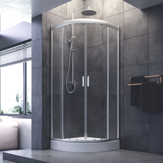 Душевое ограждение Am.Pm Gem 80х80 см W90G-401-080WT, серебро/прозрачное - 2 Душевое ограждение Am.Pm Gem 80х80 см W90G-401-080WT, серебро/прозрачное фото 2