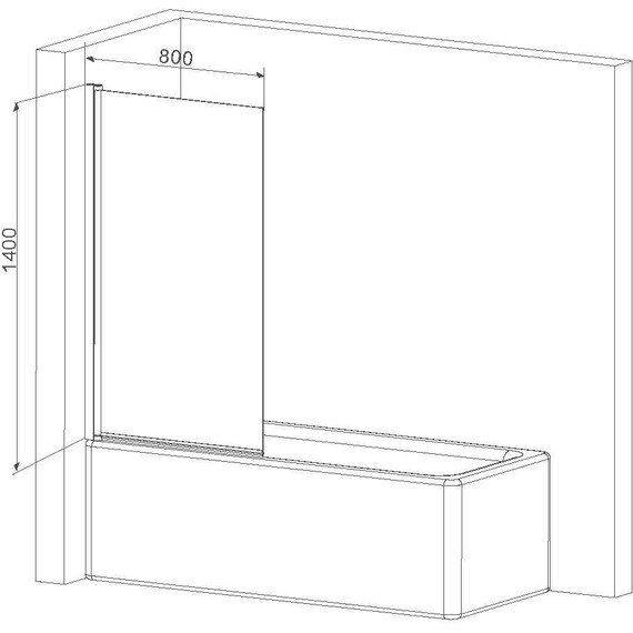 Шторка для ванны Am.Pm Gem 80х140 см W90BS-D080-140CT, хром/прозрачное фото 7